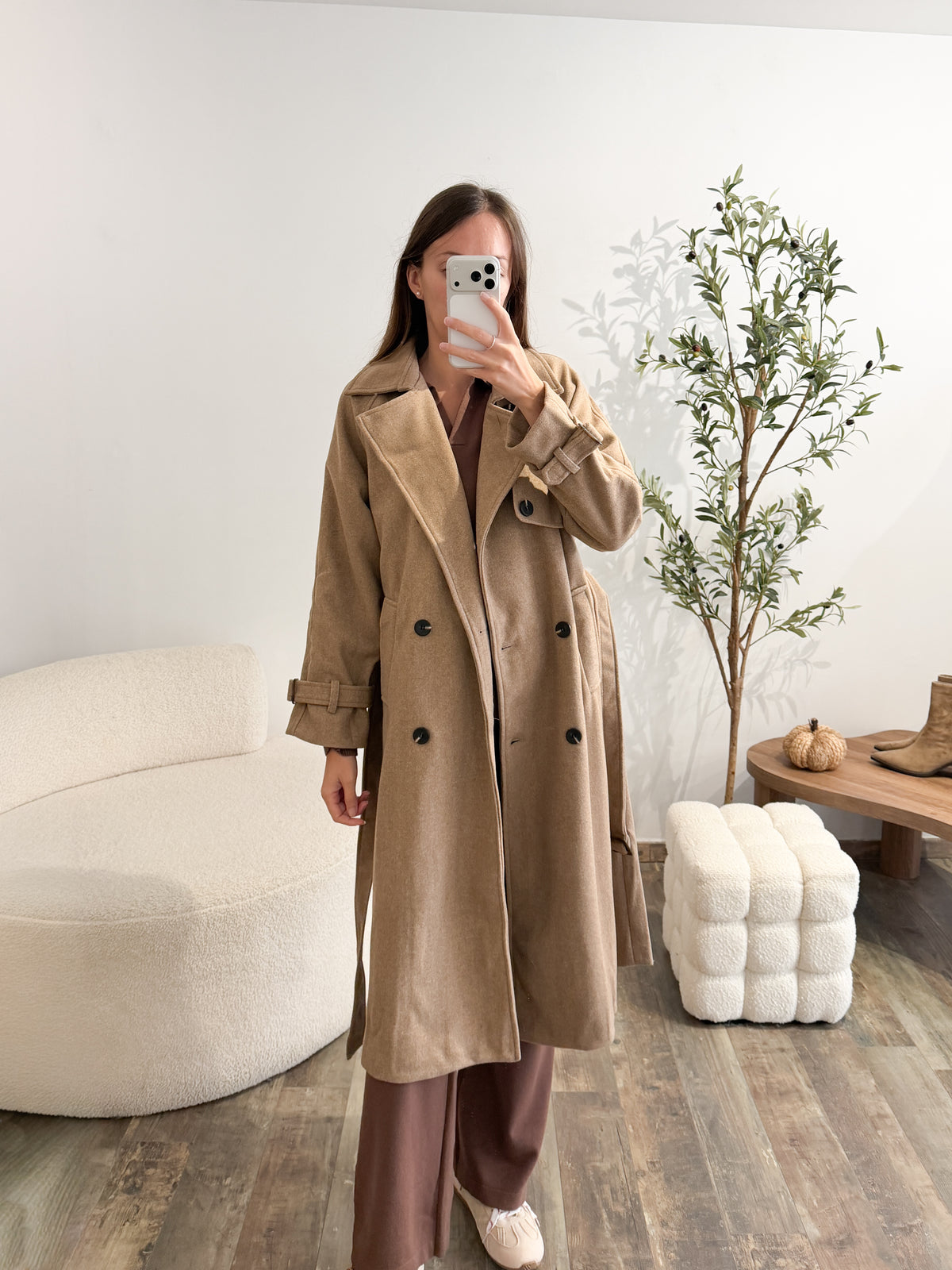 Manteau long marron