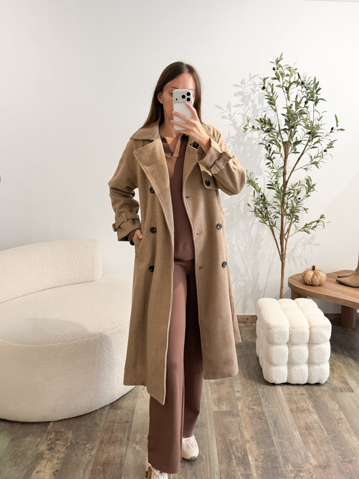 Manteau long marron