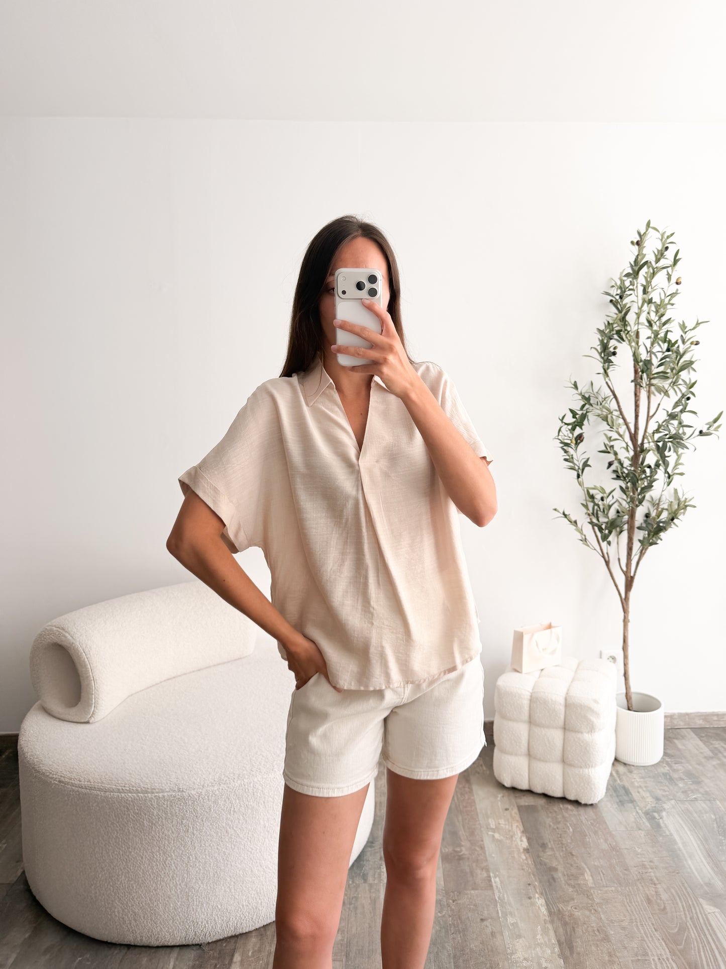 Polo fluide beige