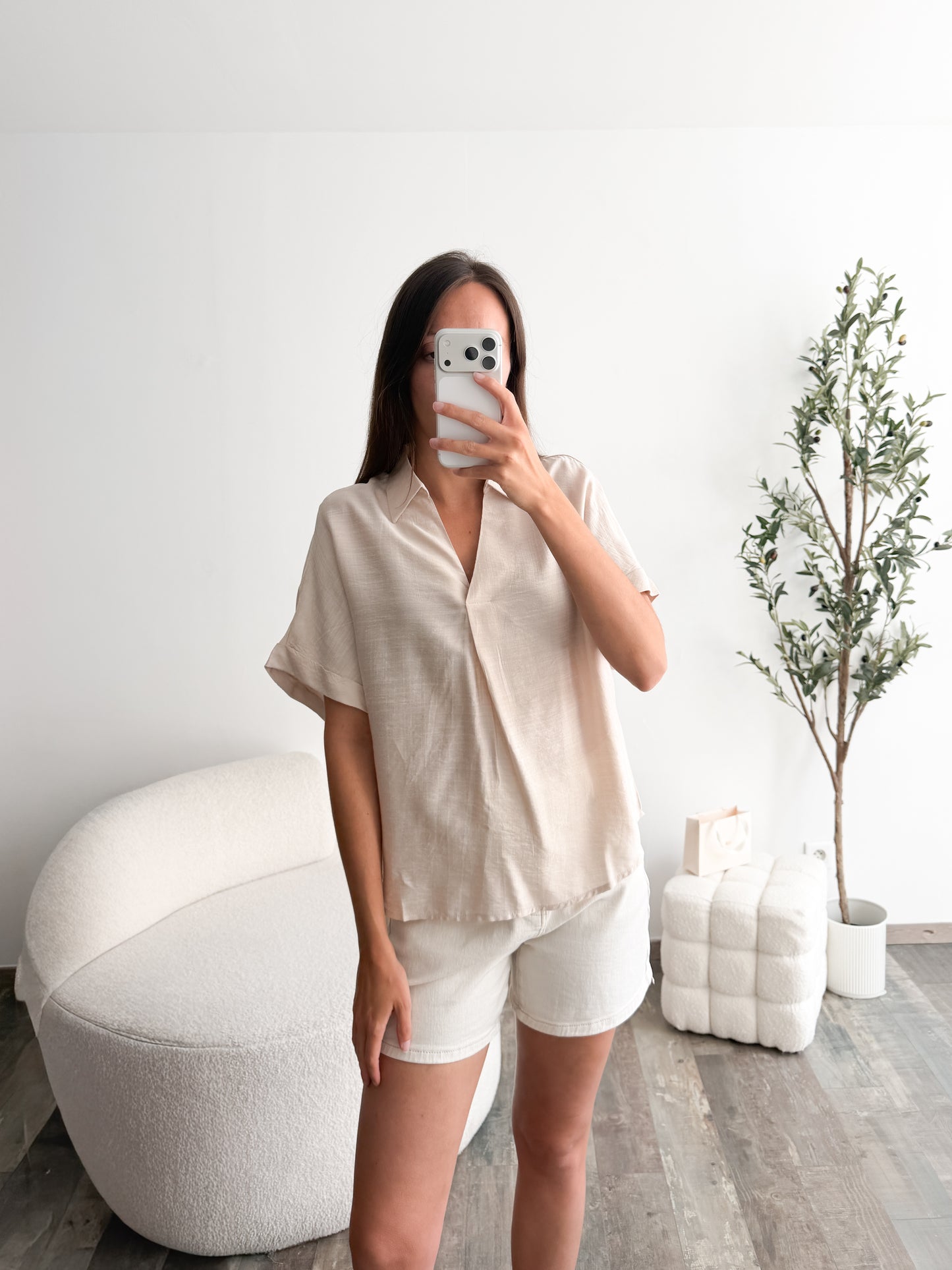 Polo fluide beige