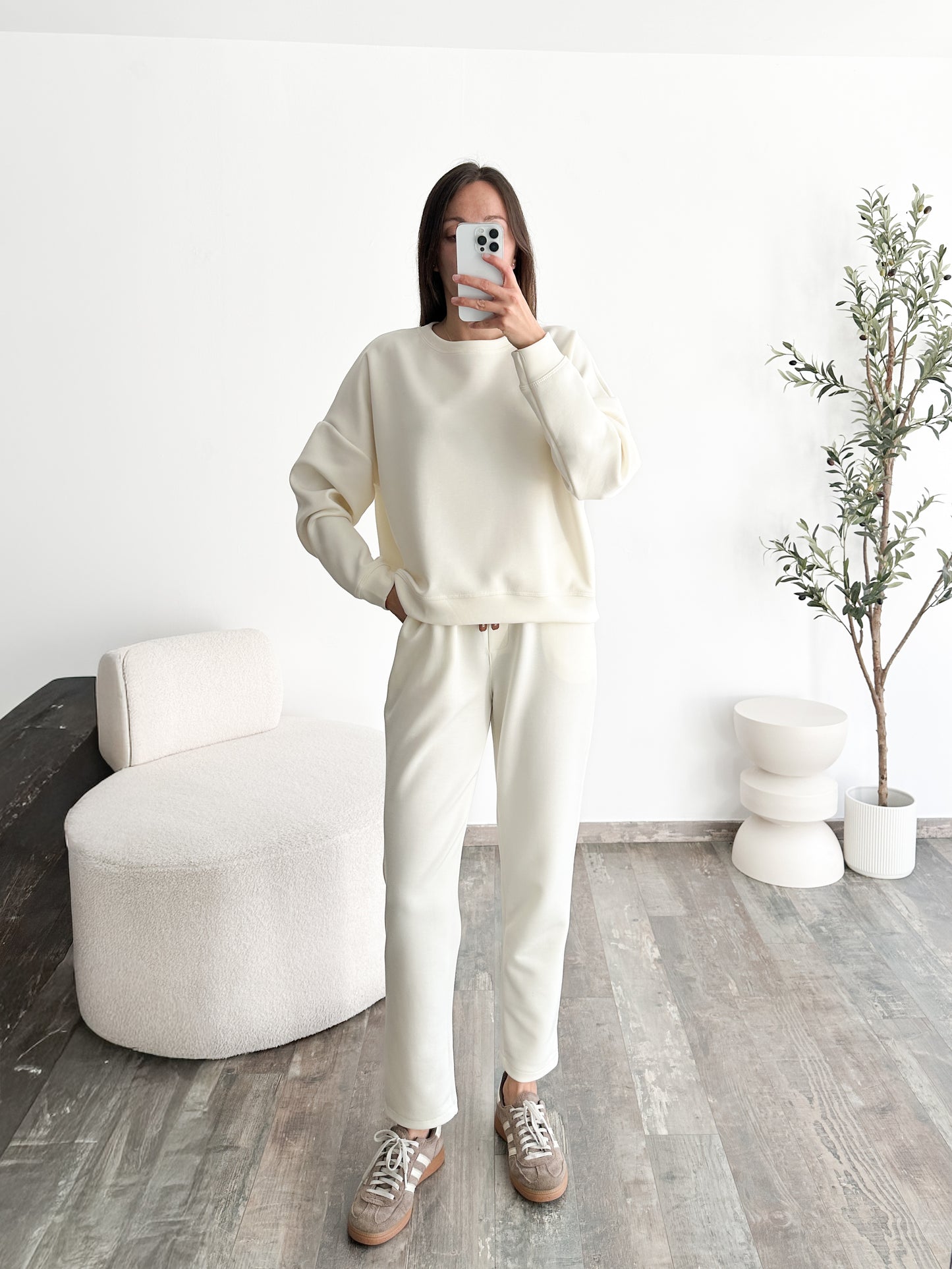 Ensemble jogging écru