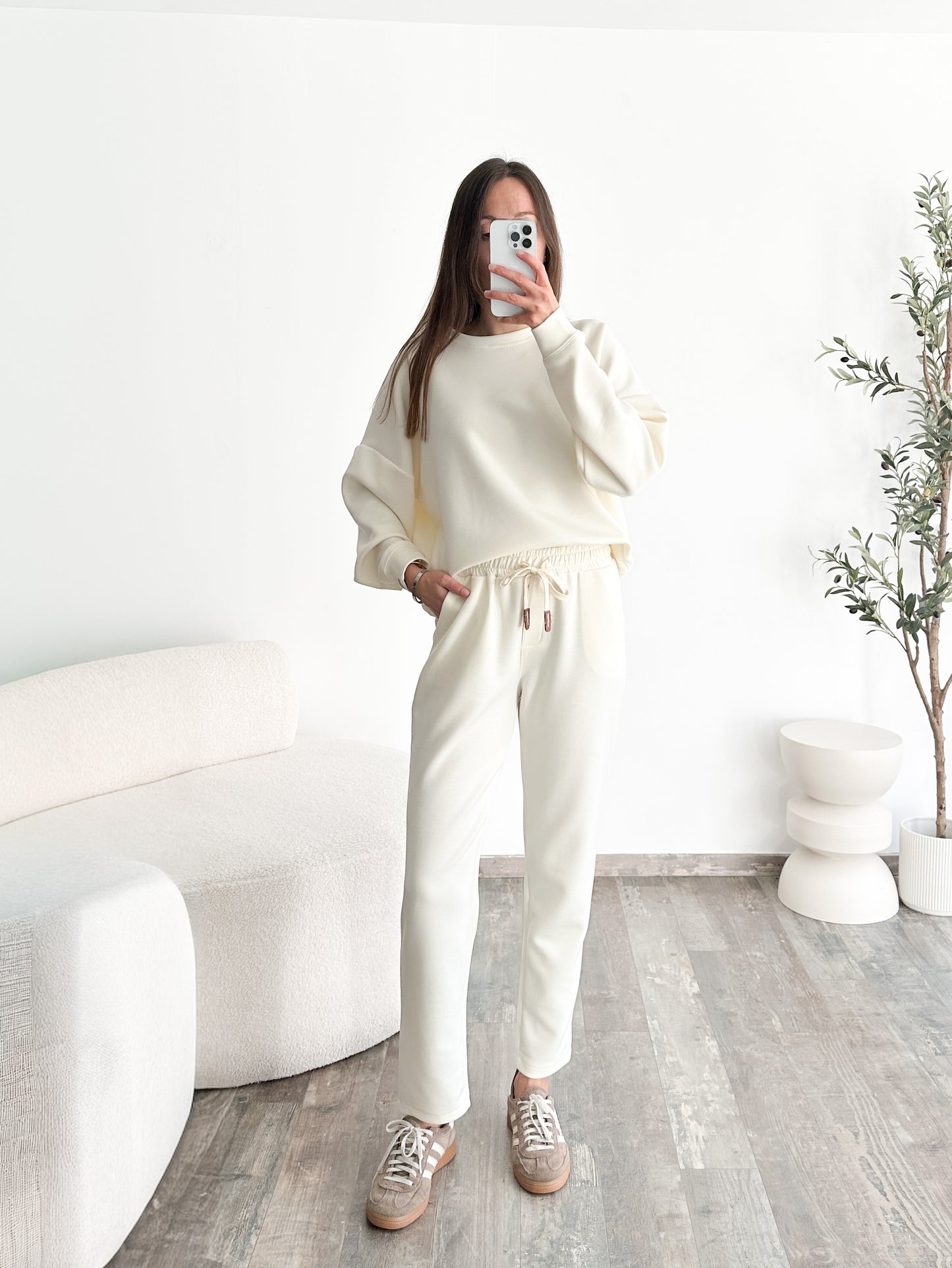 Ensemble jogging écru