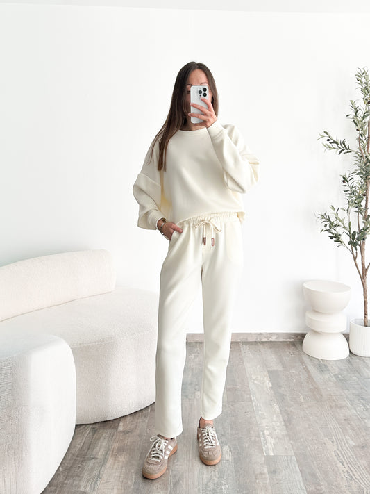 Ensemble jogging écru