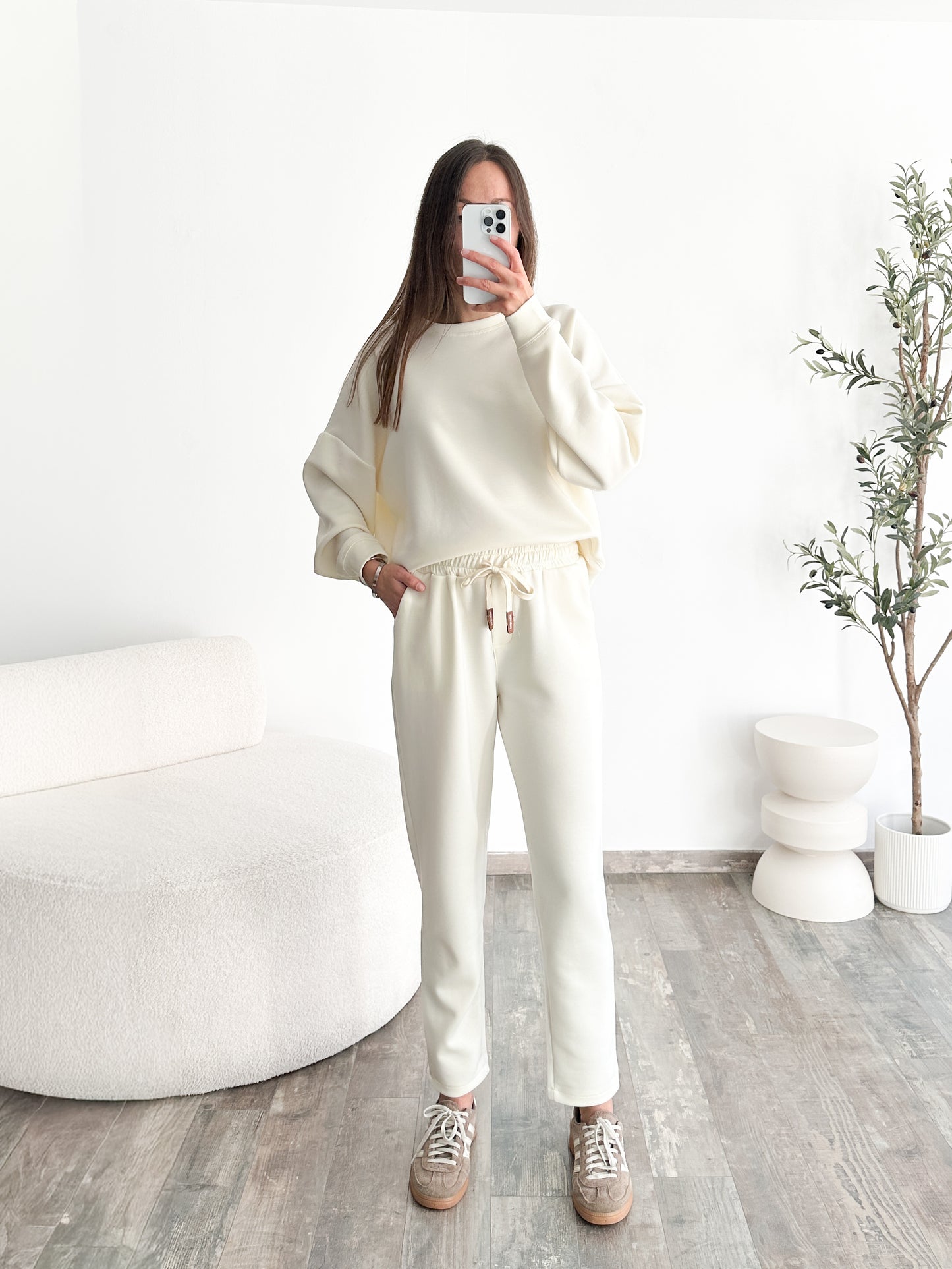 Ensemble jogging écru