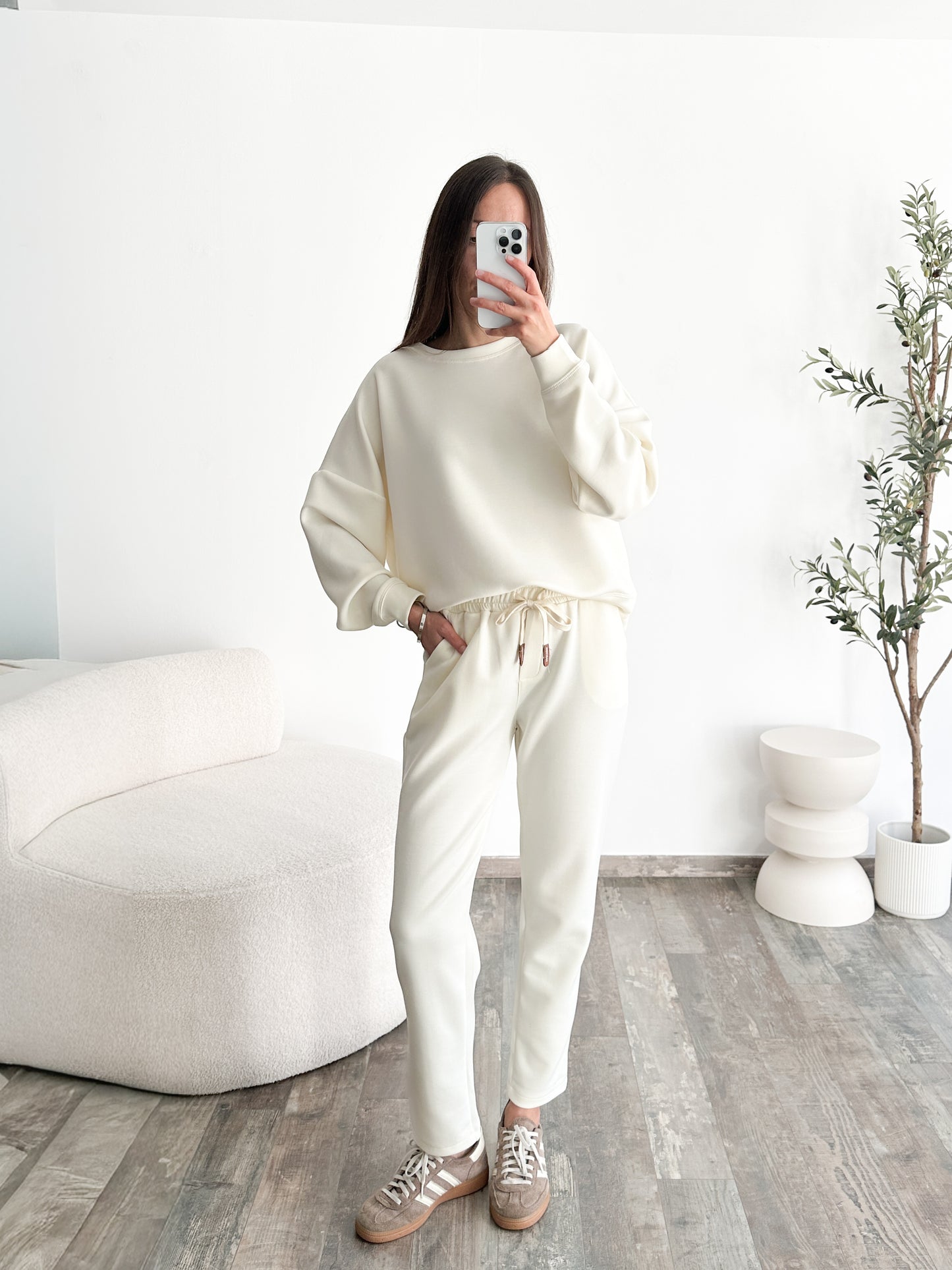 Ensemble jogging écru