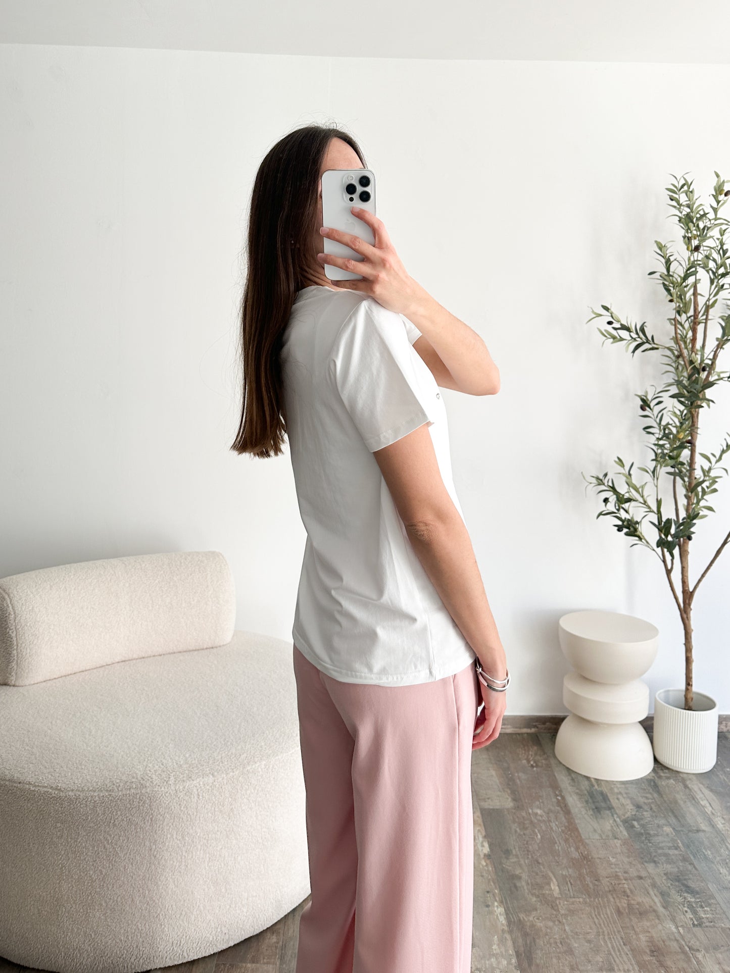 T-shirt coeurs blanc (doré ou argenté)