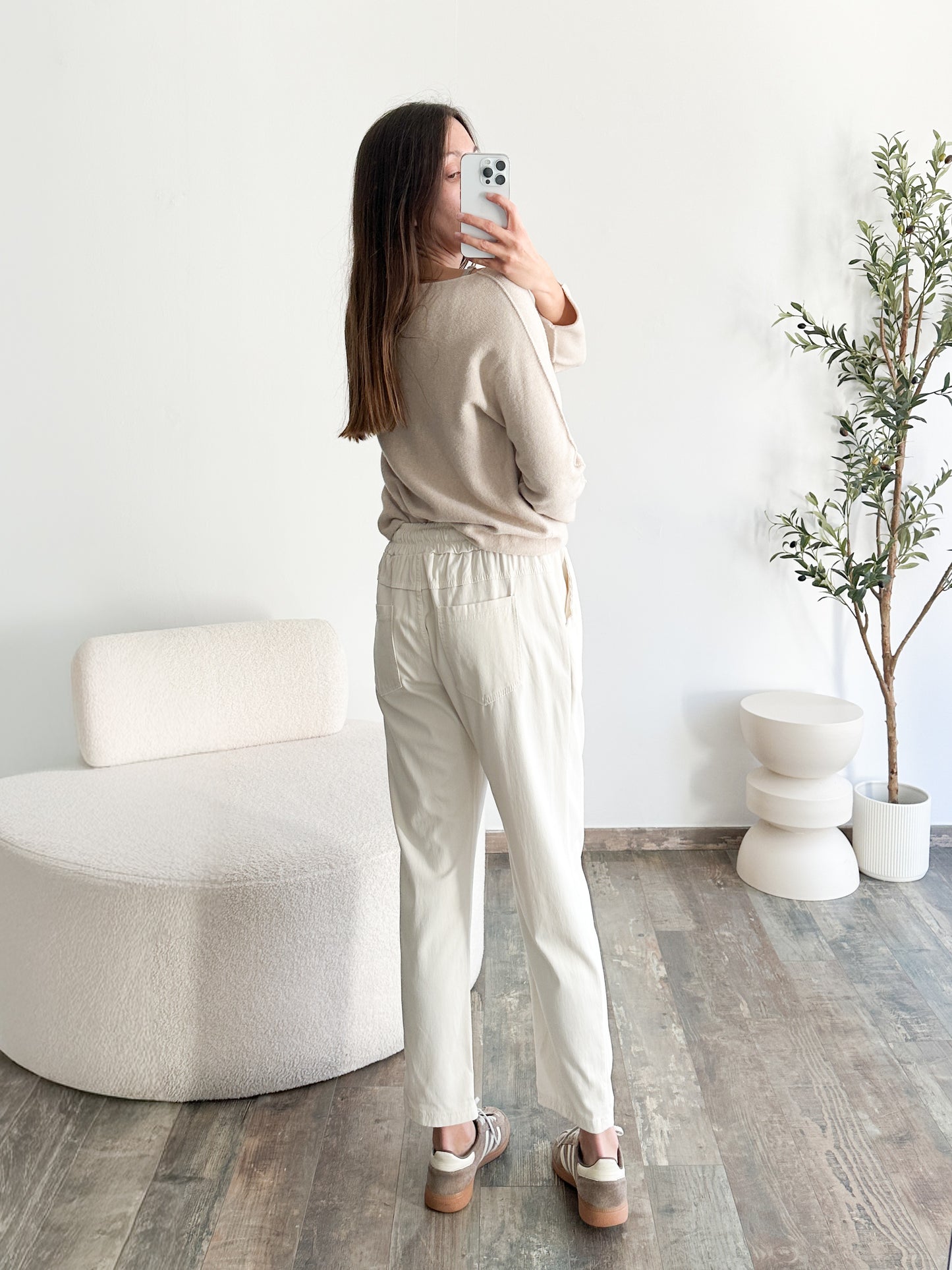 Pantalon jogging écru