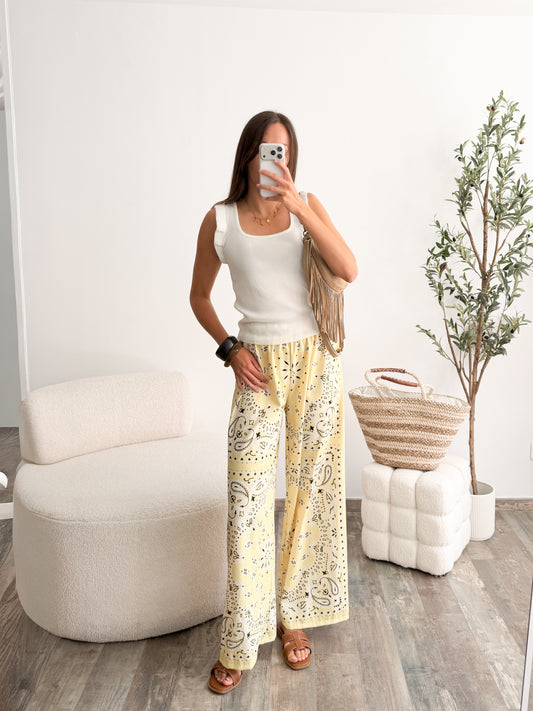 Pantalon bandana jaune
