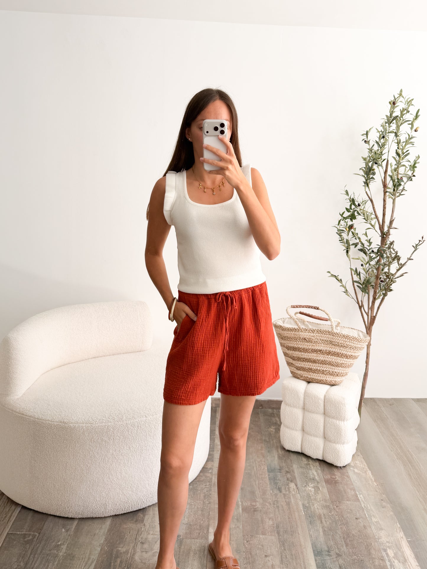 Short en gaze de coton (couleur au choix)