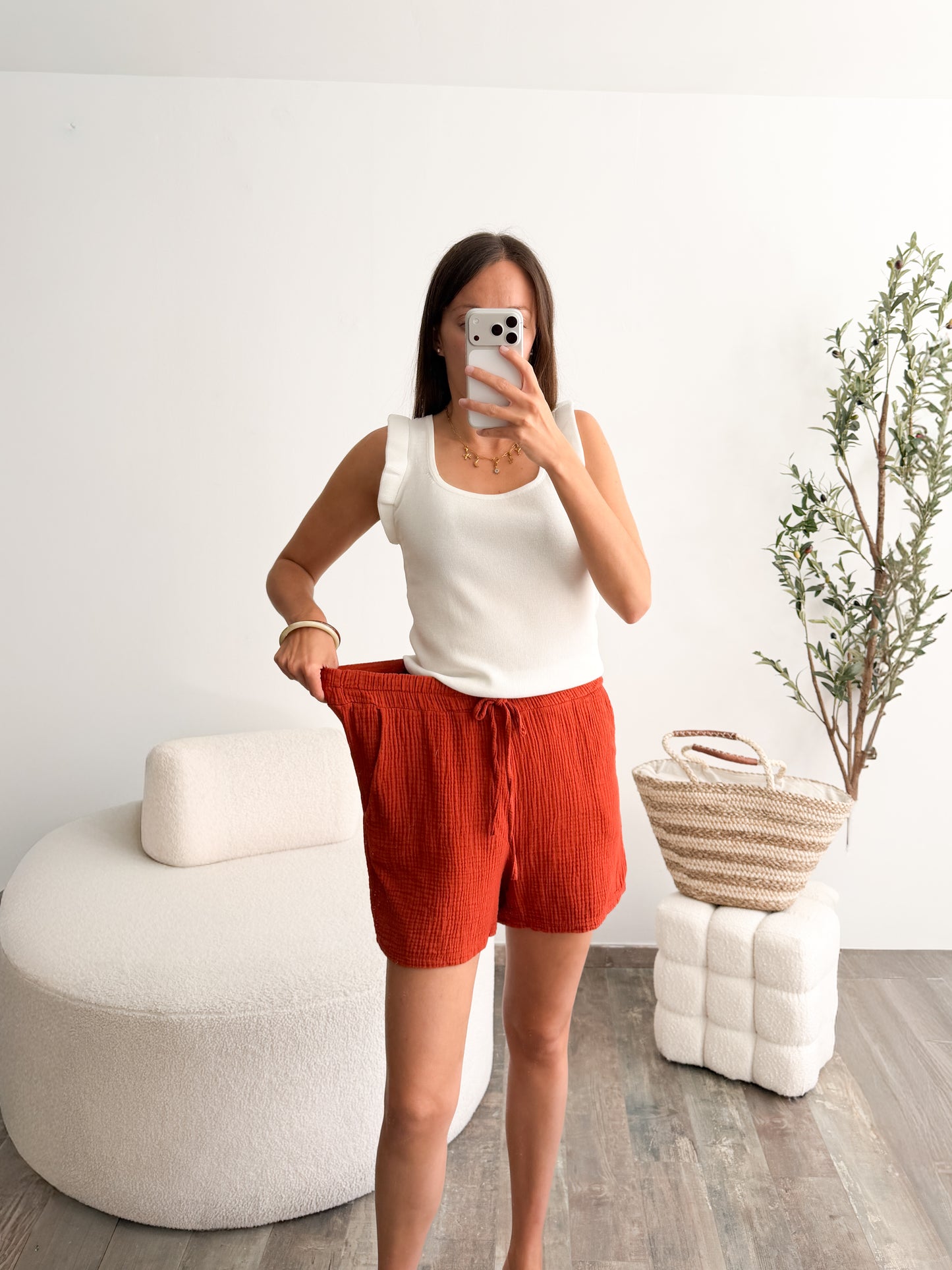 Short en gaze de coton (couleur au choix)