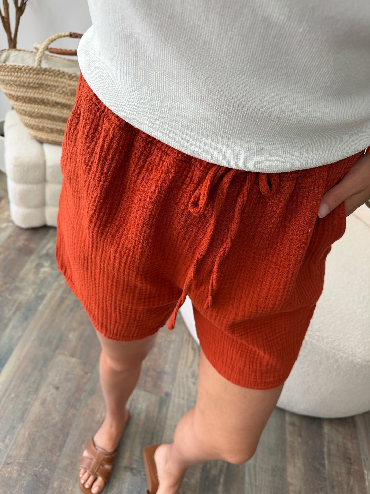 Short en gaze de coton (couleur au choix)