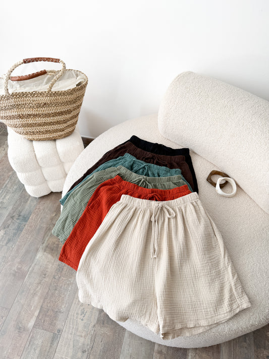 Short en gaze de coton (couleur au choix)