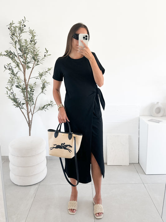 Robe T-shirt noire longue