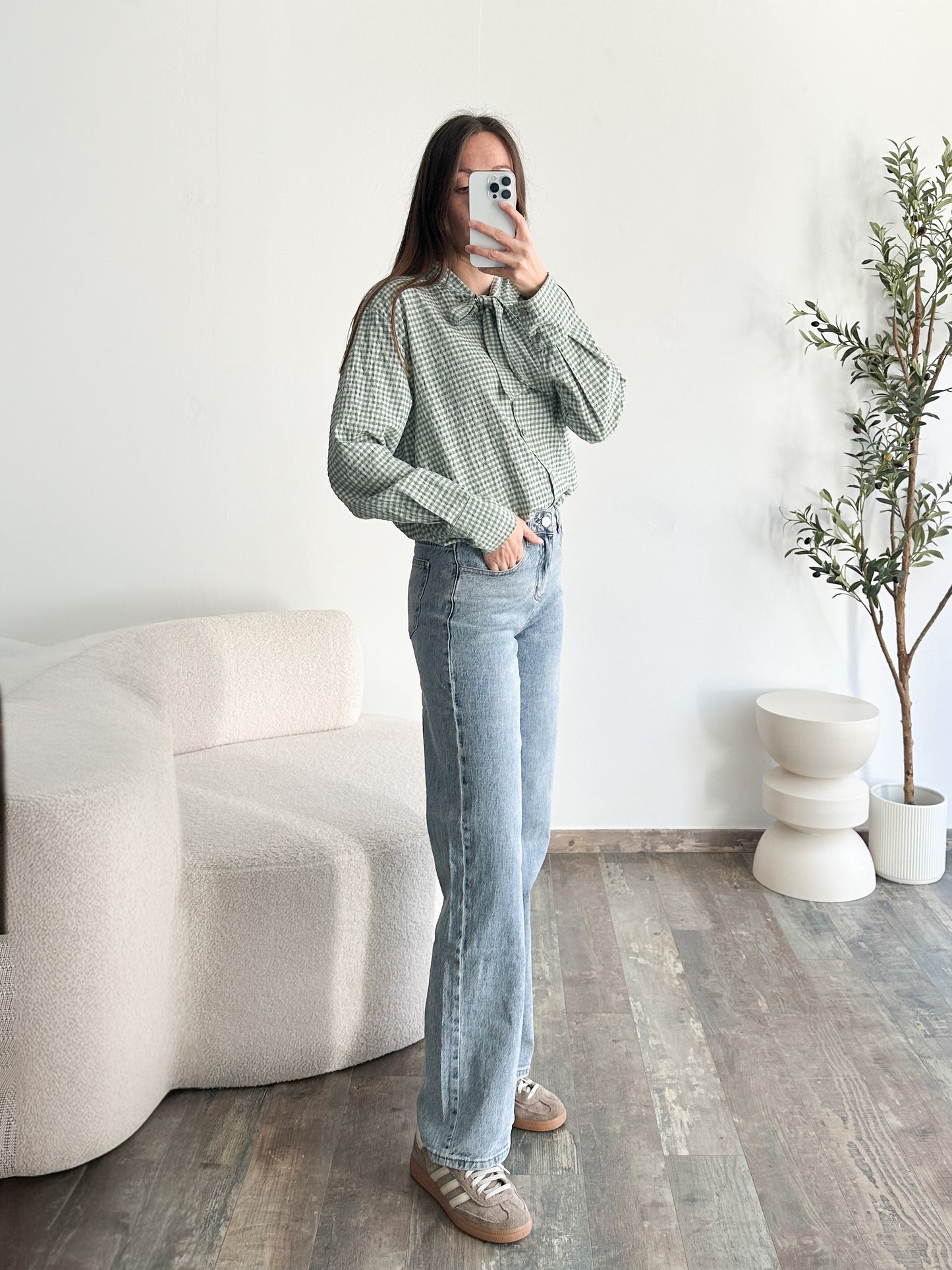 Jean wide leg bleu moyen