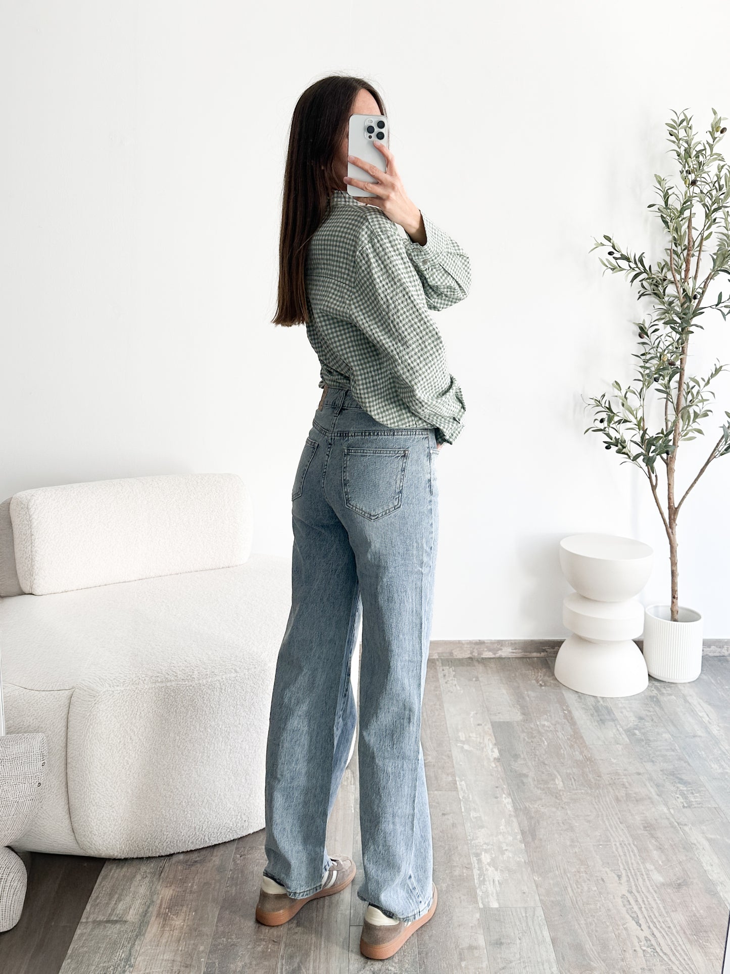 Jean wide leg bleu moyen