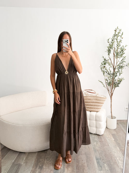 Robe Soleil longue marron