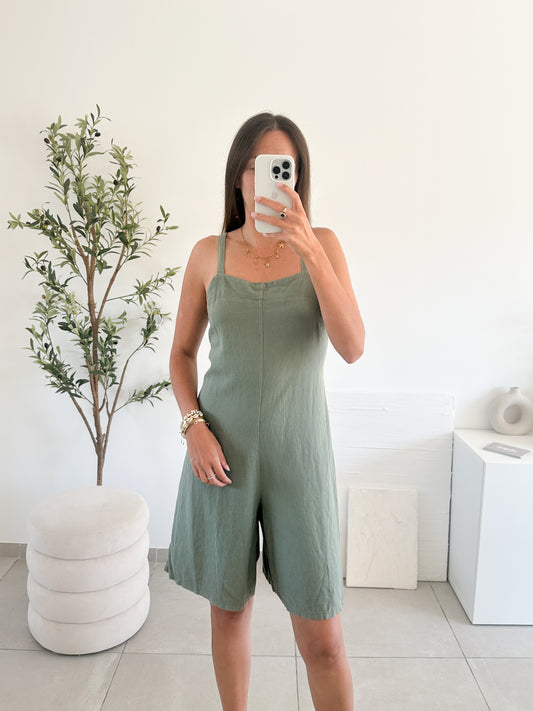 Combinaison short en lin