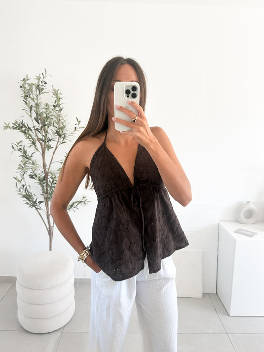 Top Lana marron