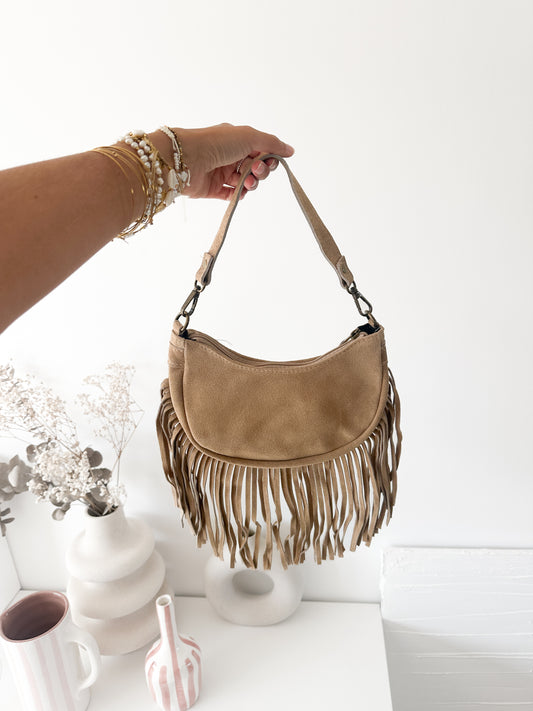 Sac à frange en cuir