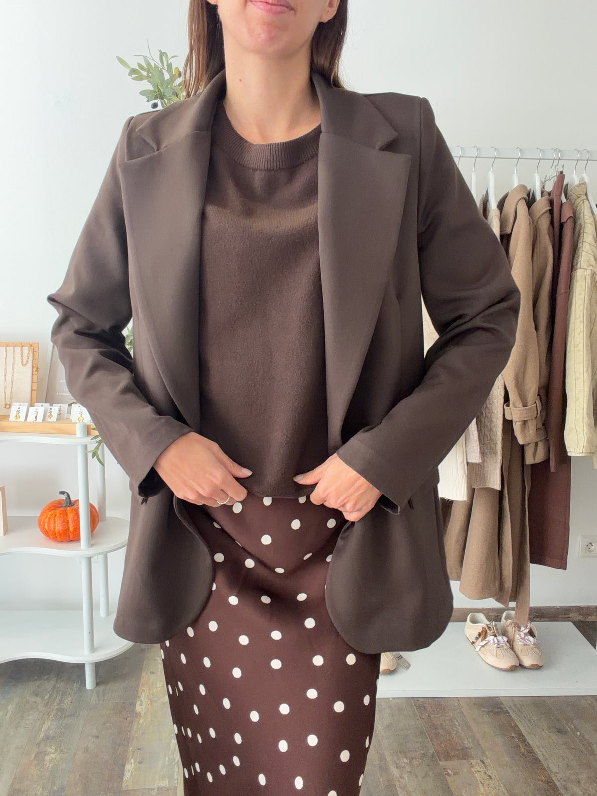 Blazer droit marron