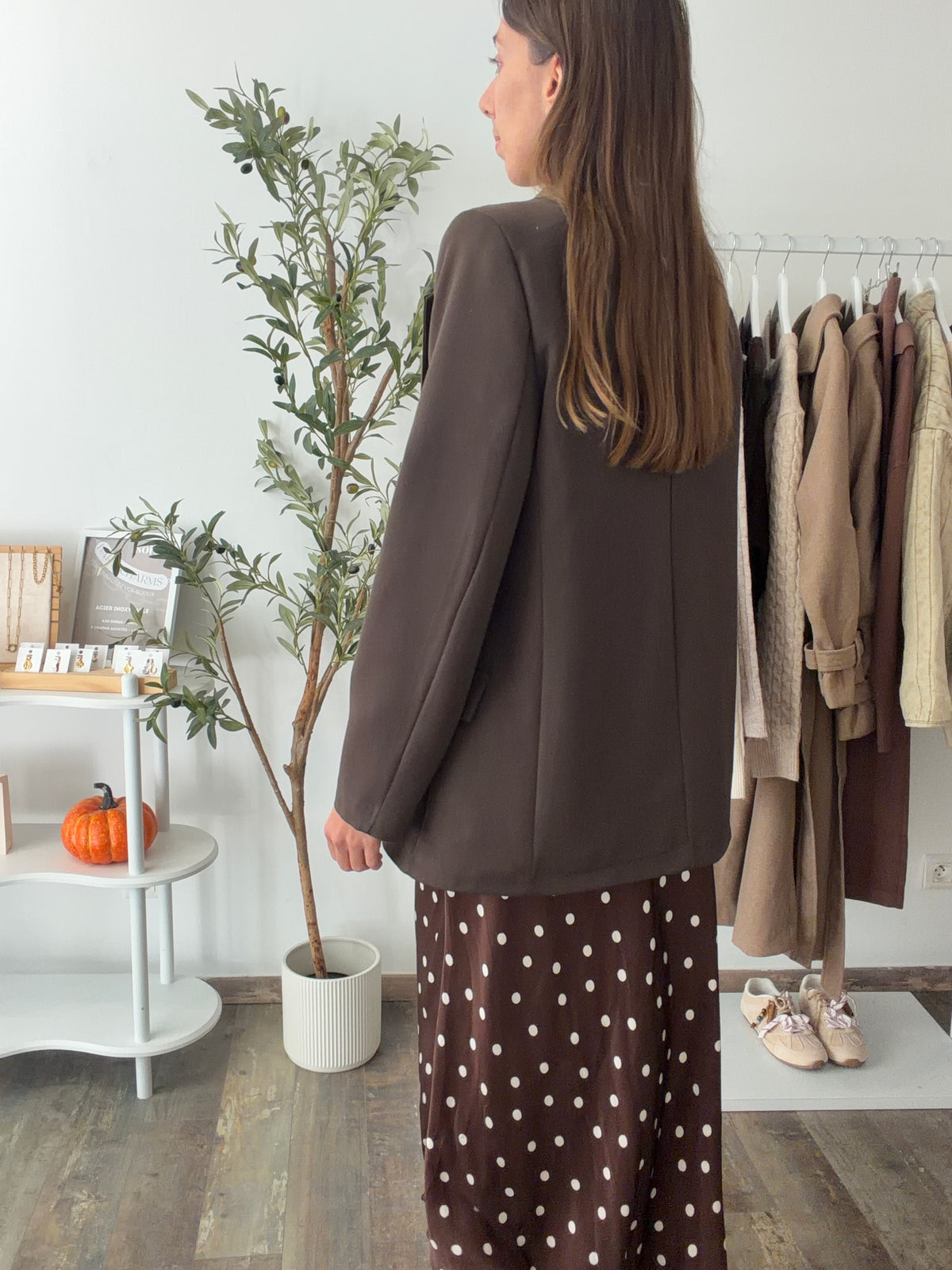 Blazer droit marron
