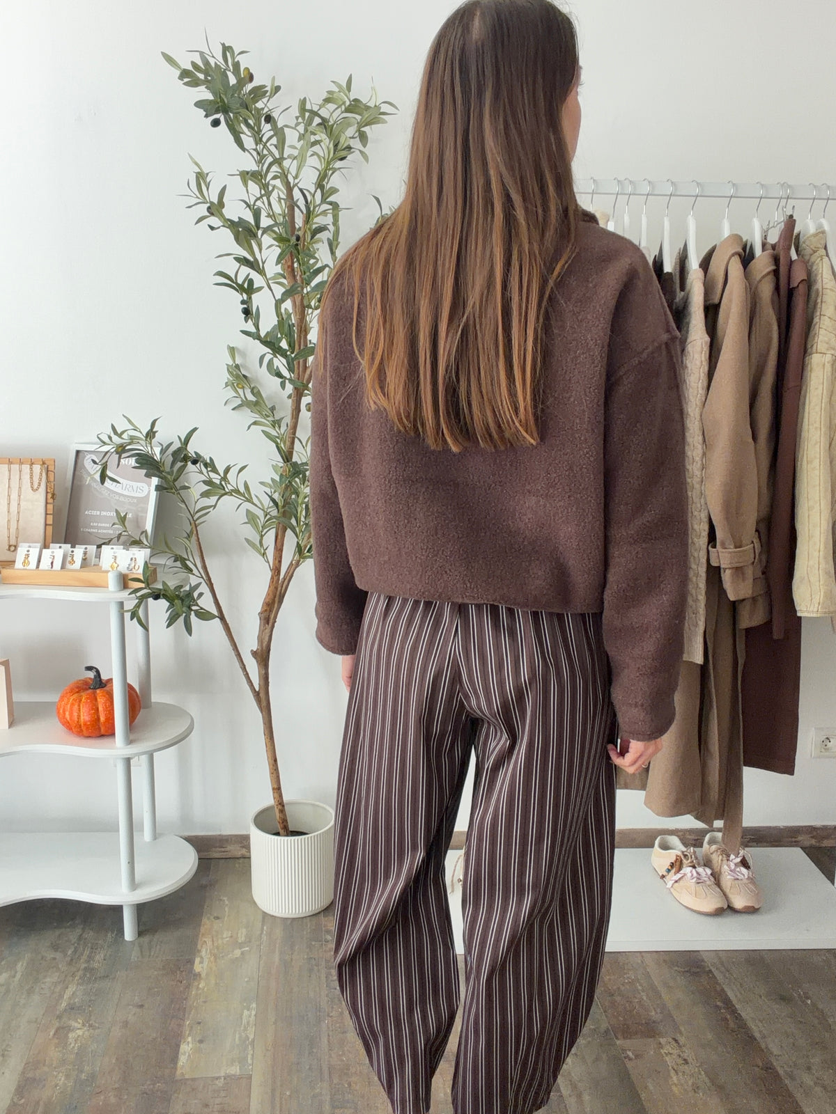 Blouson doux marron
