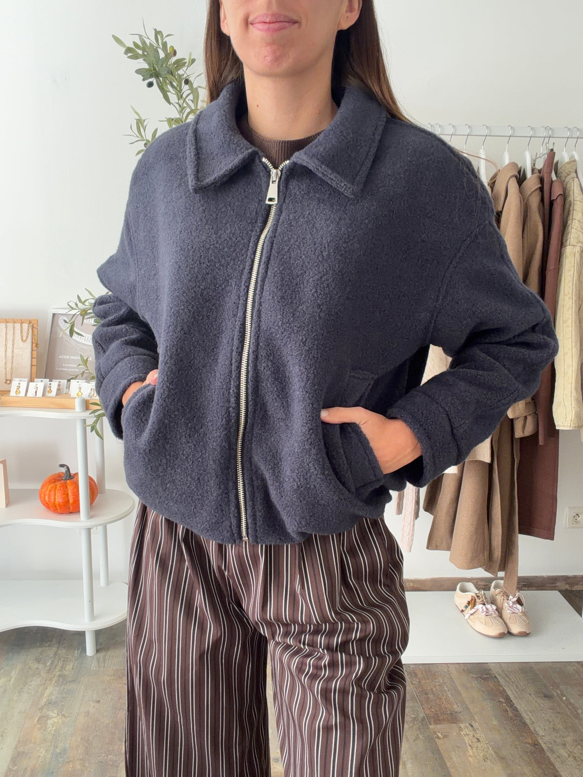 Blouson doux marine