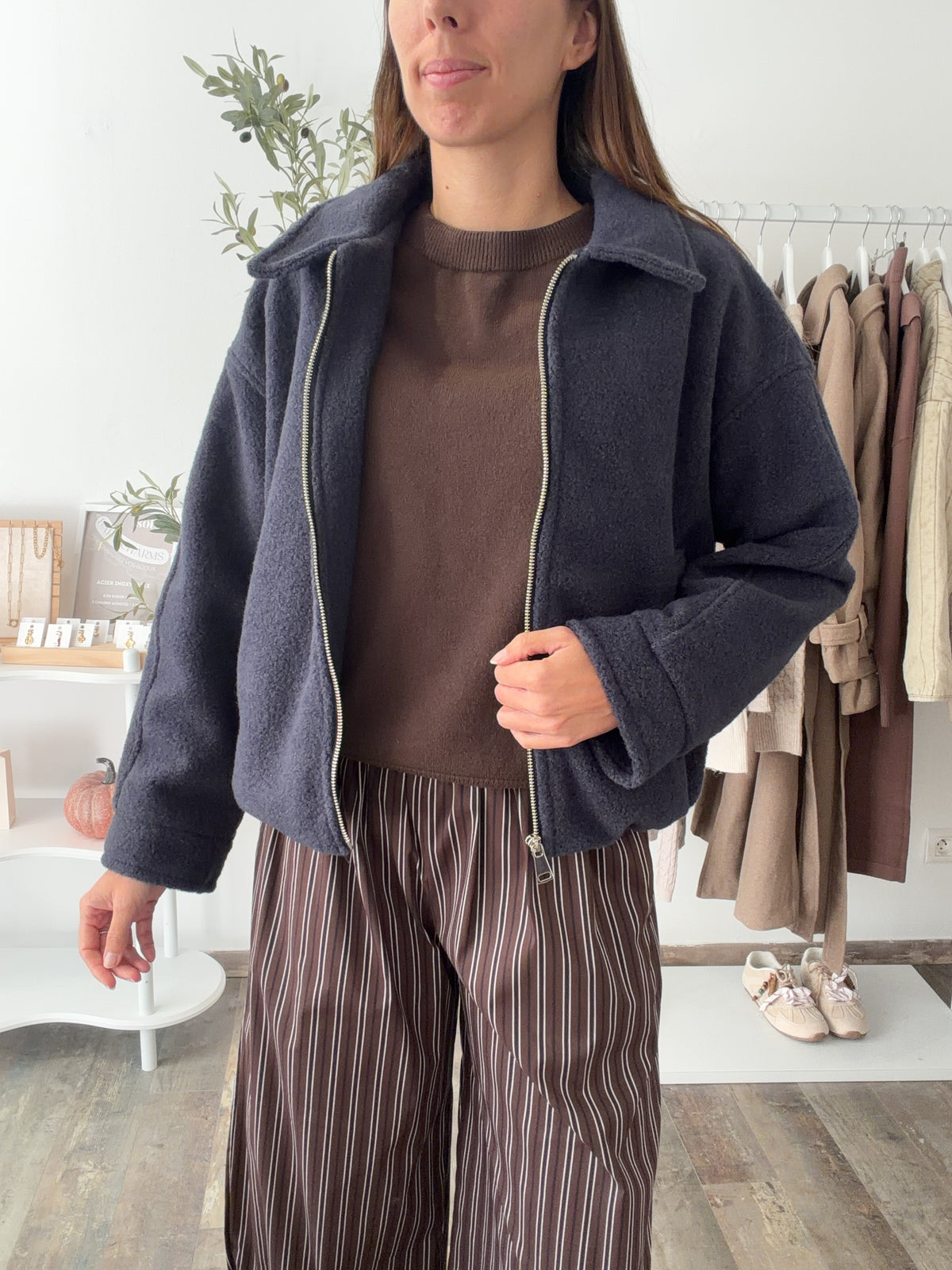 Blouson doux marine