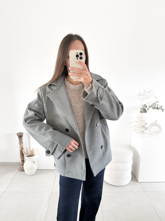 Manteau court gris