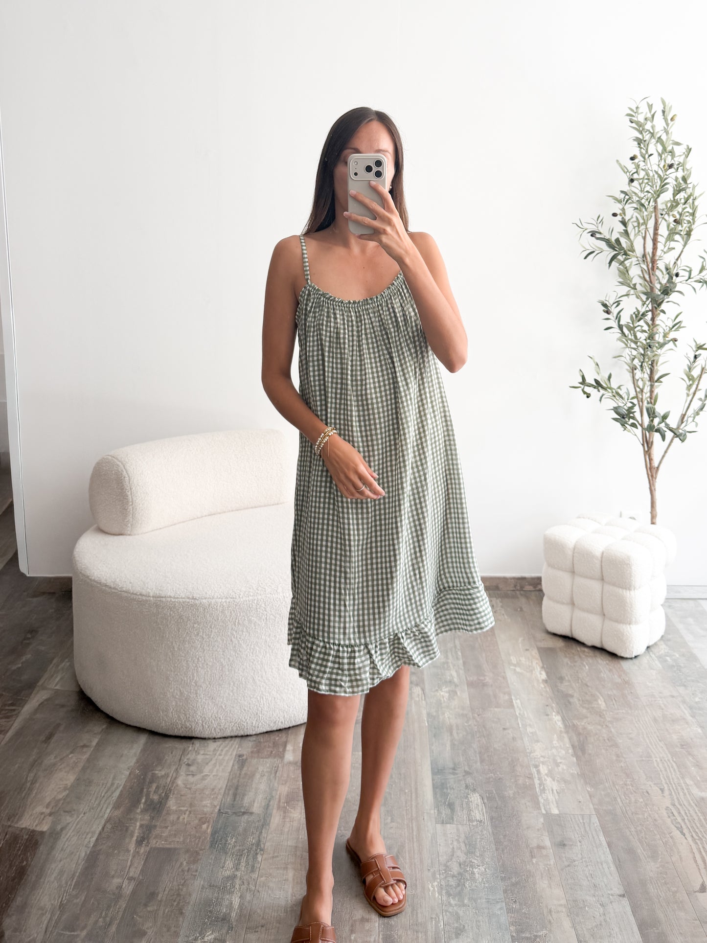 Robe Vichy verte