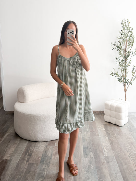 Robe Vichy verte