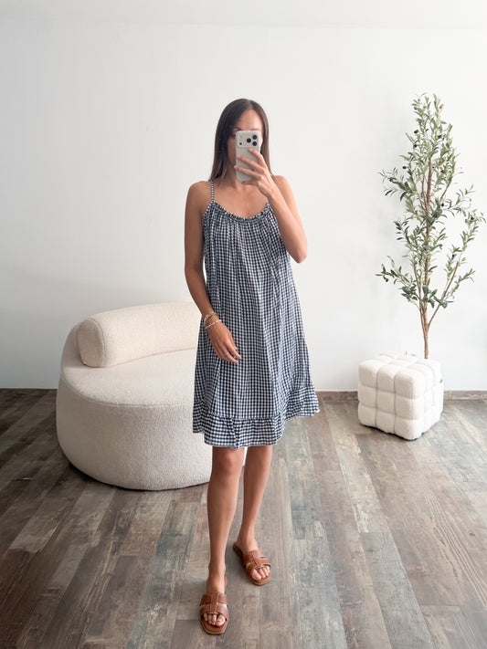 Robe Vichy bleu marine