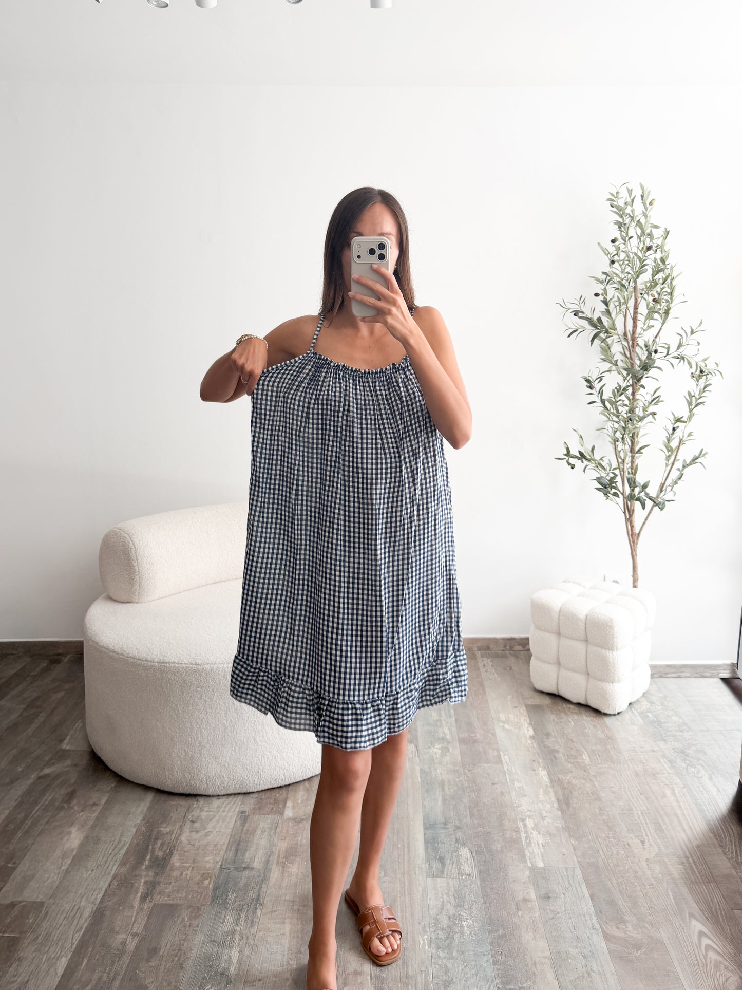 Robe Vichy bleu marine