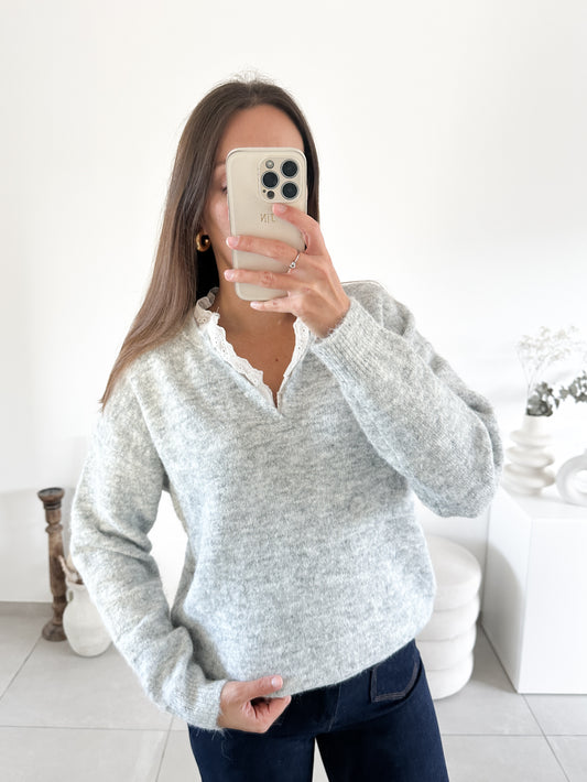 Pull Céleste gris