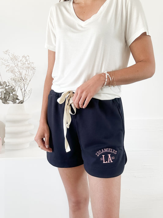 Short Los Angeles Molletonné bleu marine