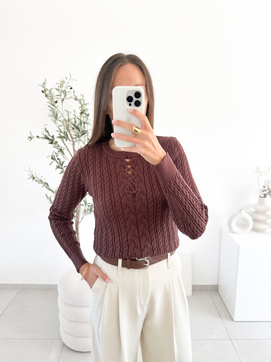 Pull Jade marron