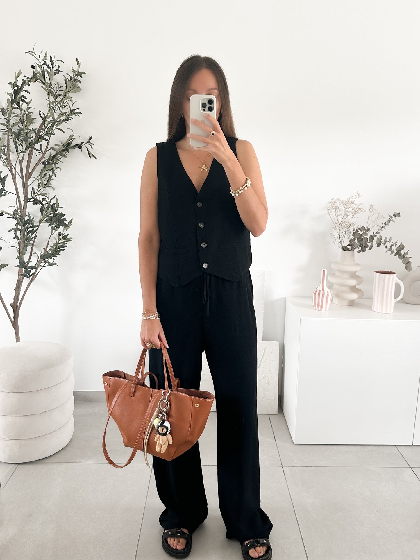 Pantalon lin noir (précommande expédié le 15 mai)
