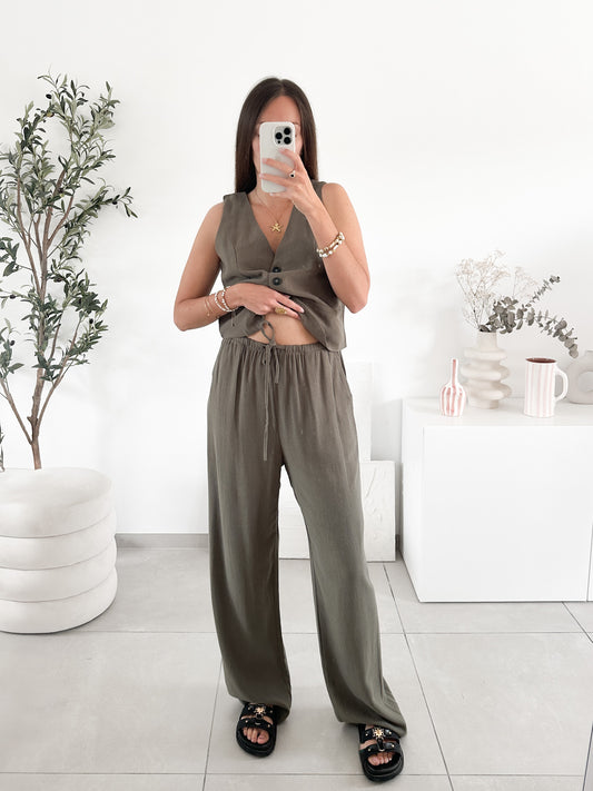 Pantalon lin kaki (précommande expédié le 15 mai)