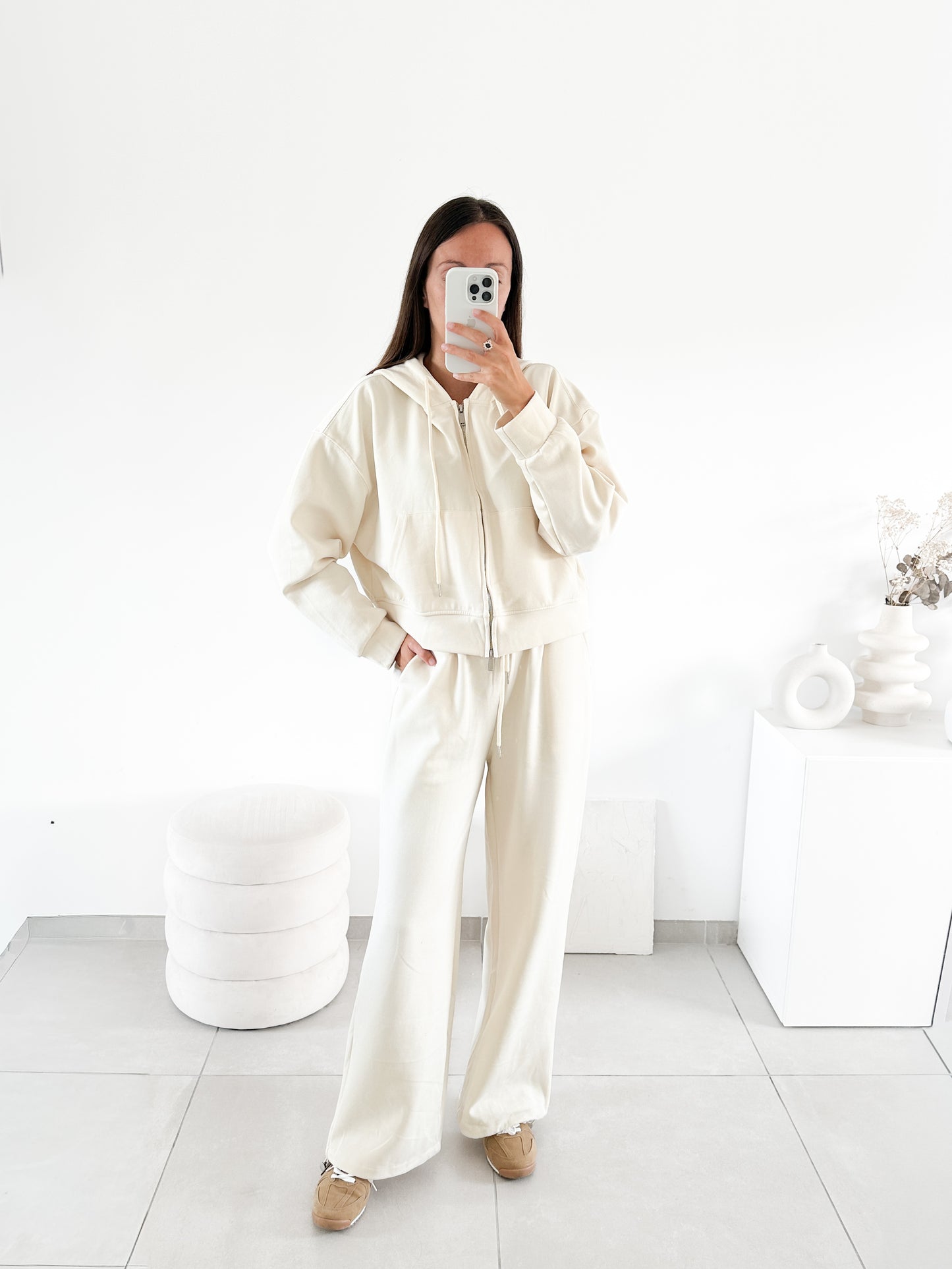 Pantalon jogging écru