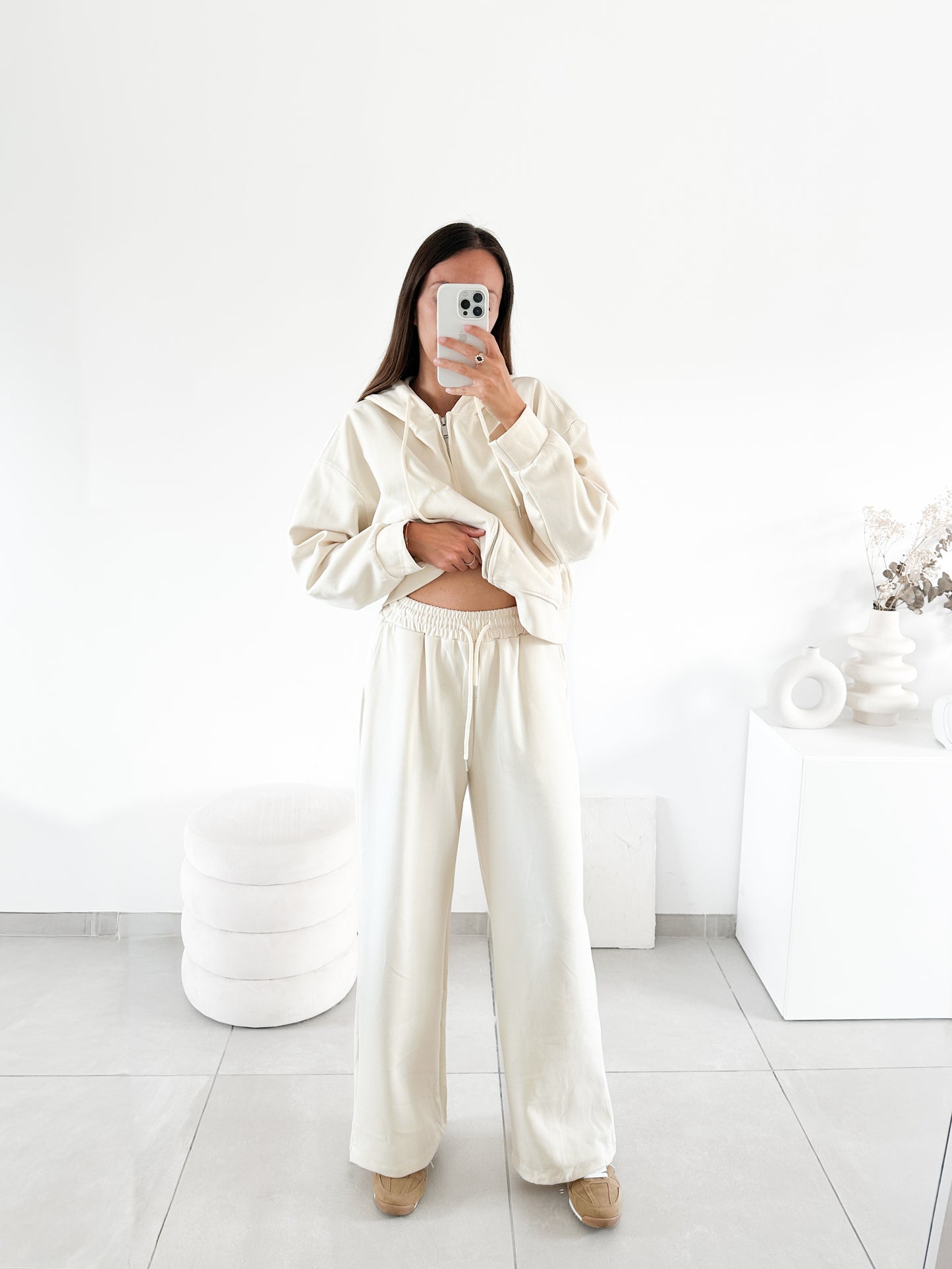 Pantalon jogging écru