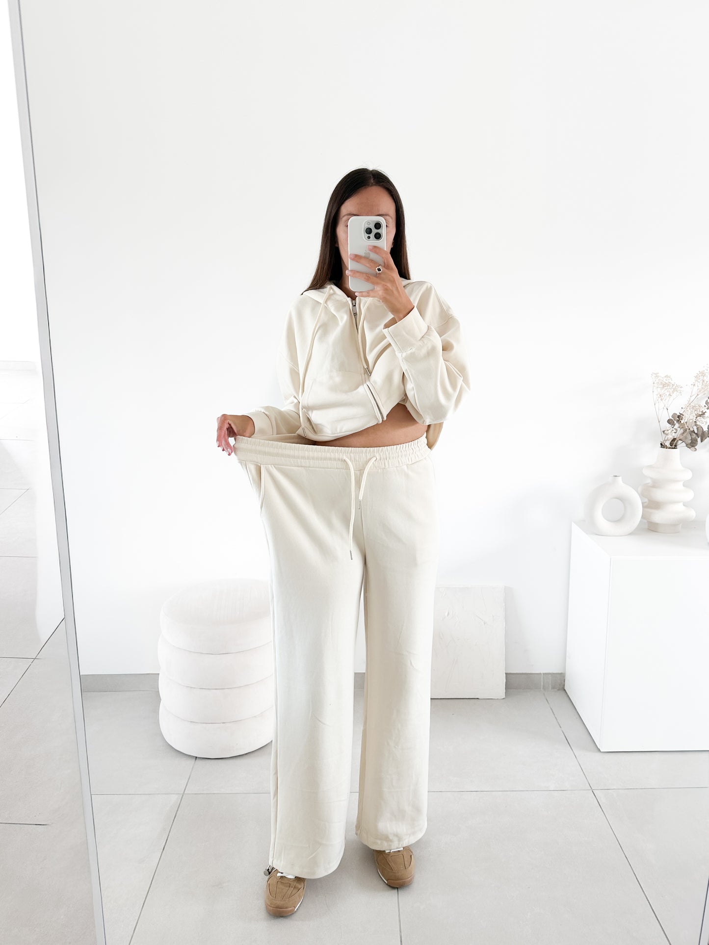 Pantalon jogging écru