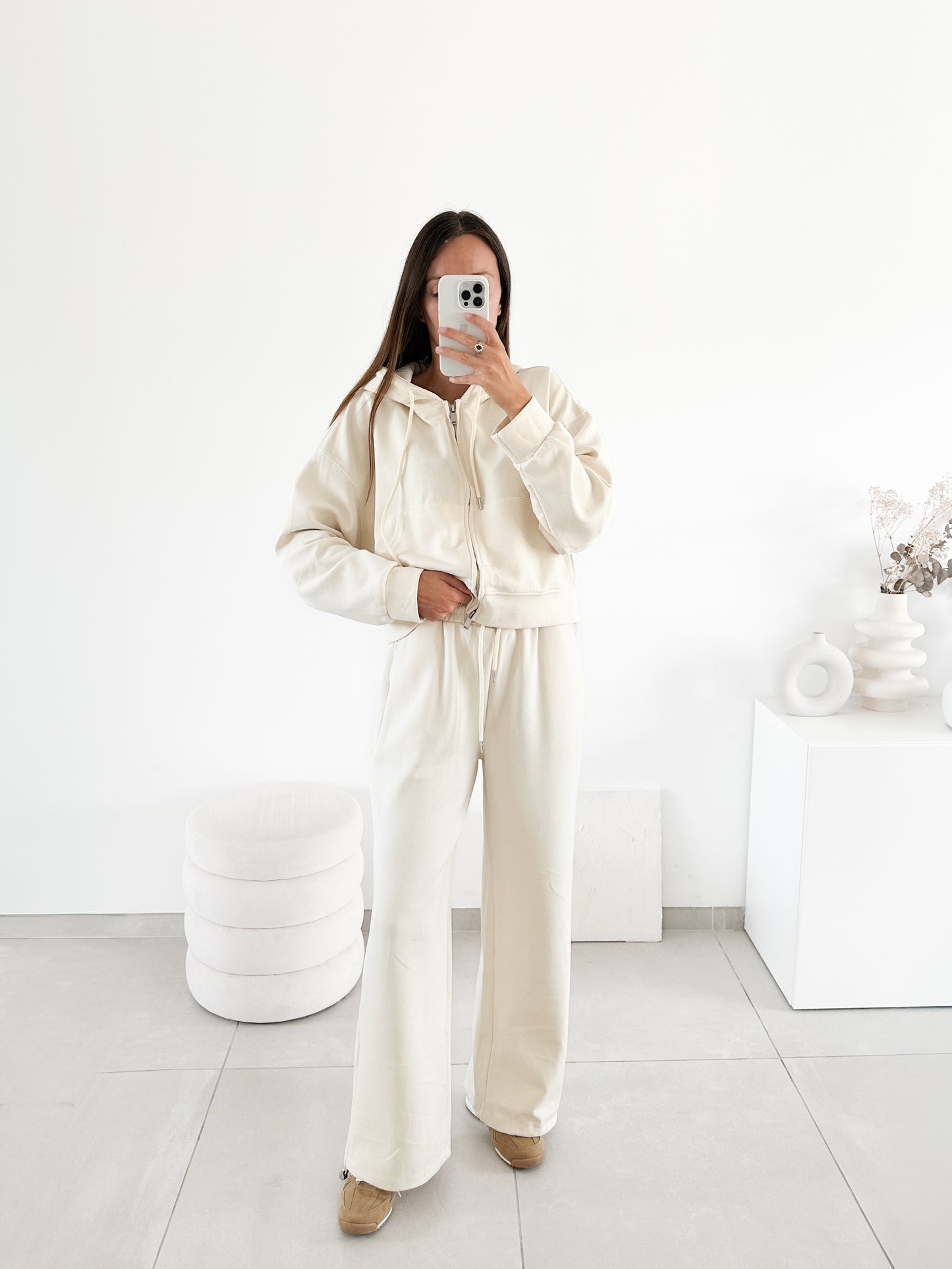Pantalon jogging écru