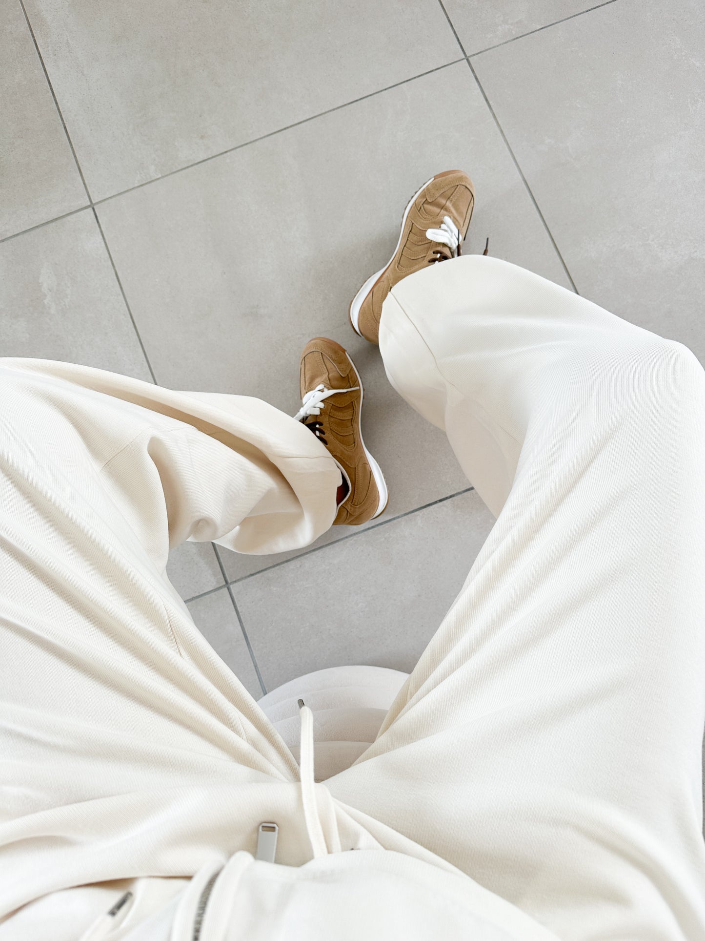 Pantalon jogging écru