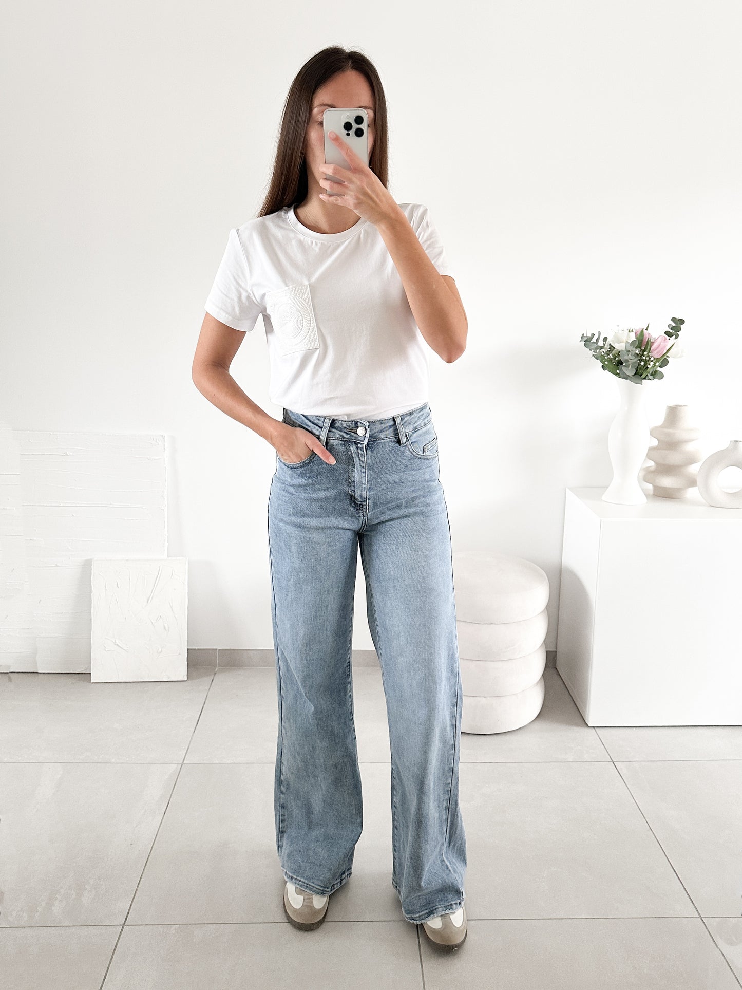 Jean wide leg bleu clair